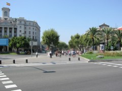 View of La Rambla from harbor