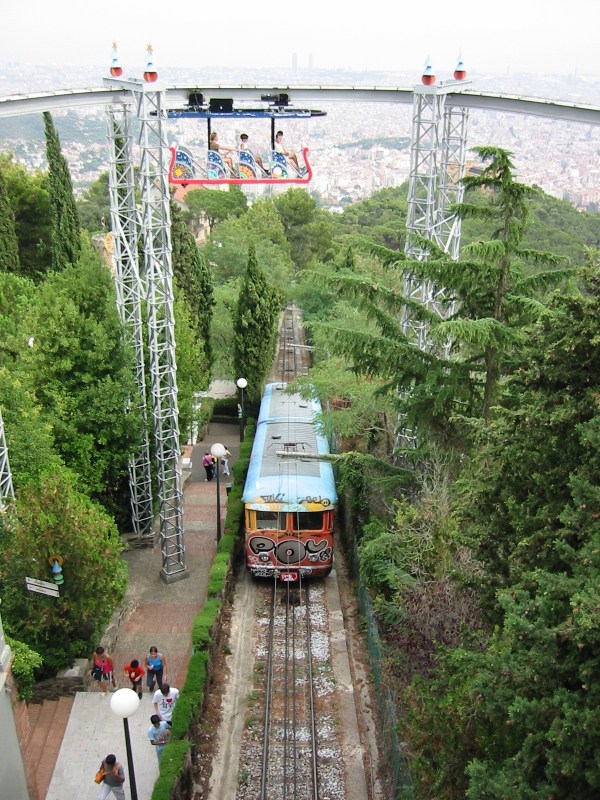 Funicular under park ride
