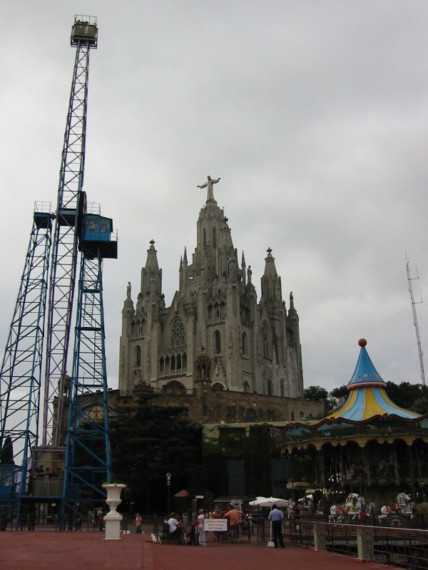 View of basilica and amusement park