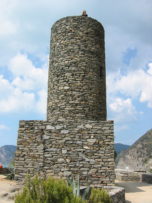Tiffany atop Castello Doria tower